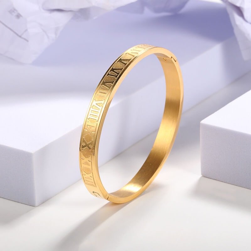 ROMAN NUMERAL BANGLE - STAY FANCY