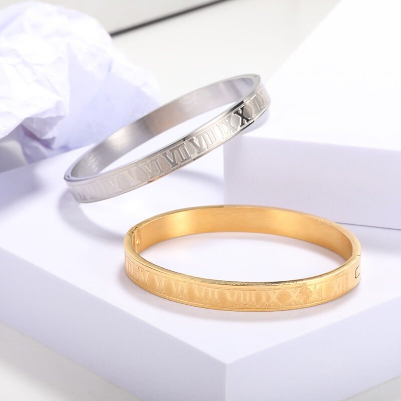 ROMAN NUMERAL BANGLE - STAY FANCY