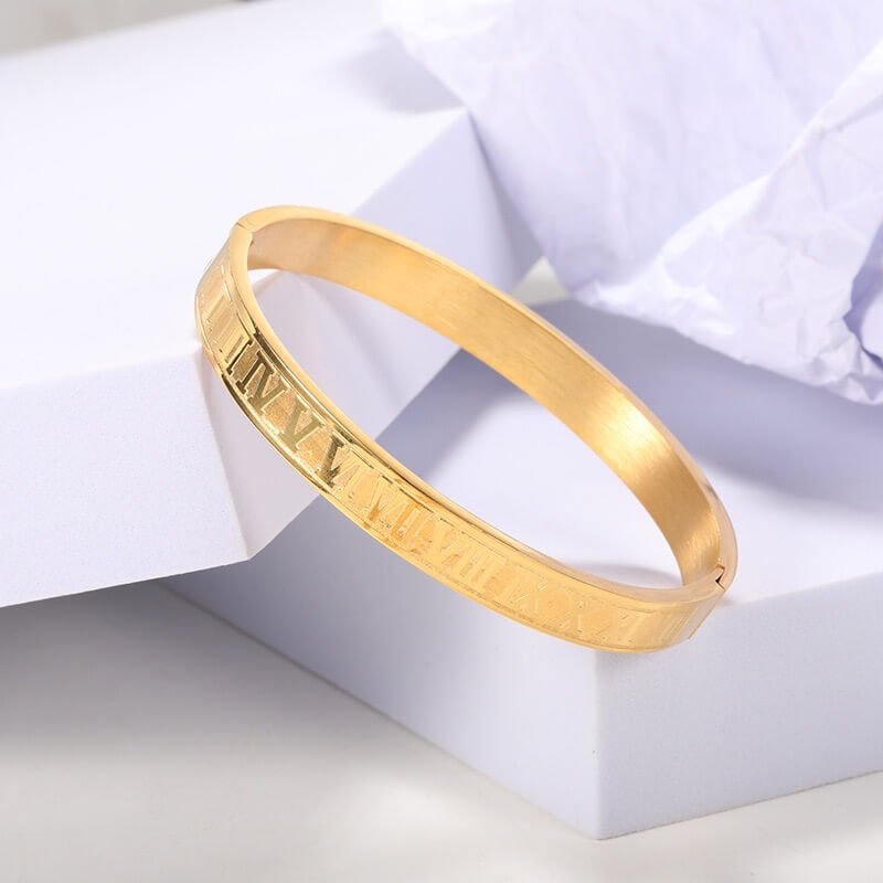 ROMAN NUMERAL BANGLE - STAY FANCY