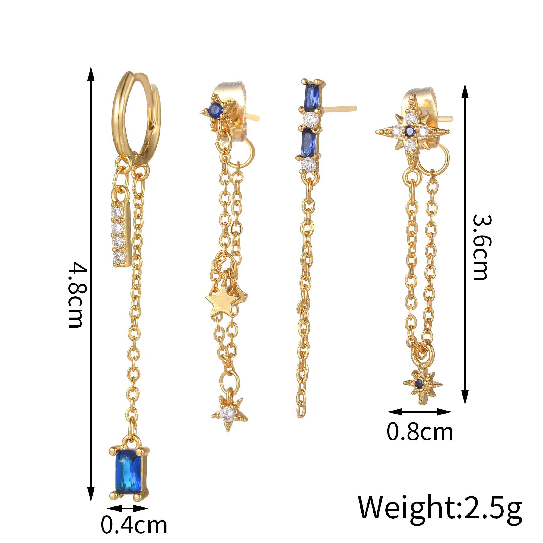 ROYAL BLUE GEM EARRING SET - STAY FANCY