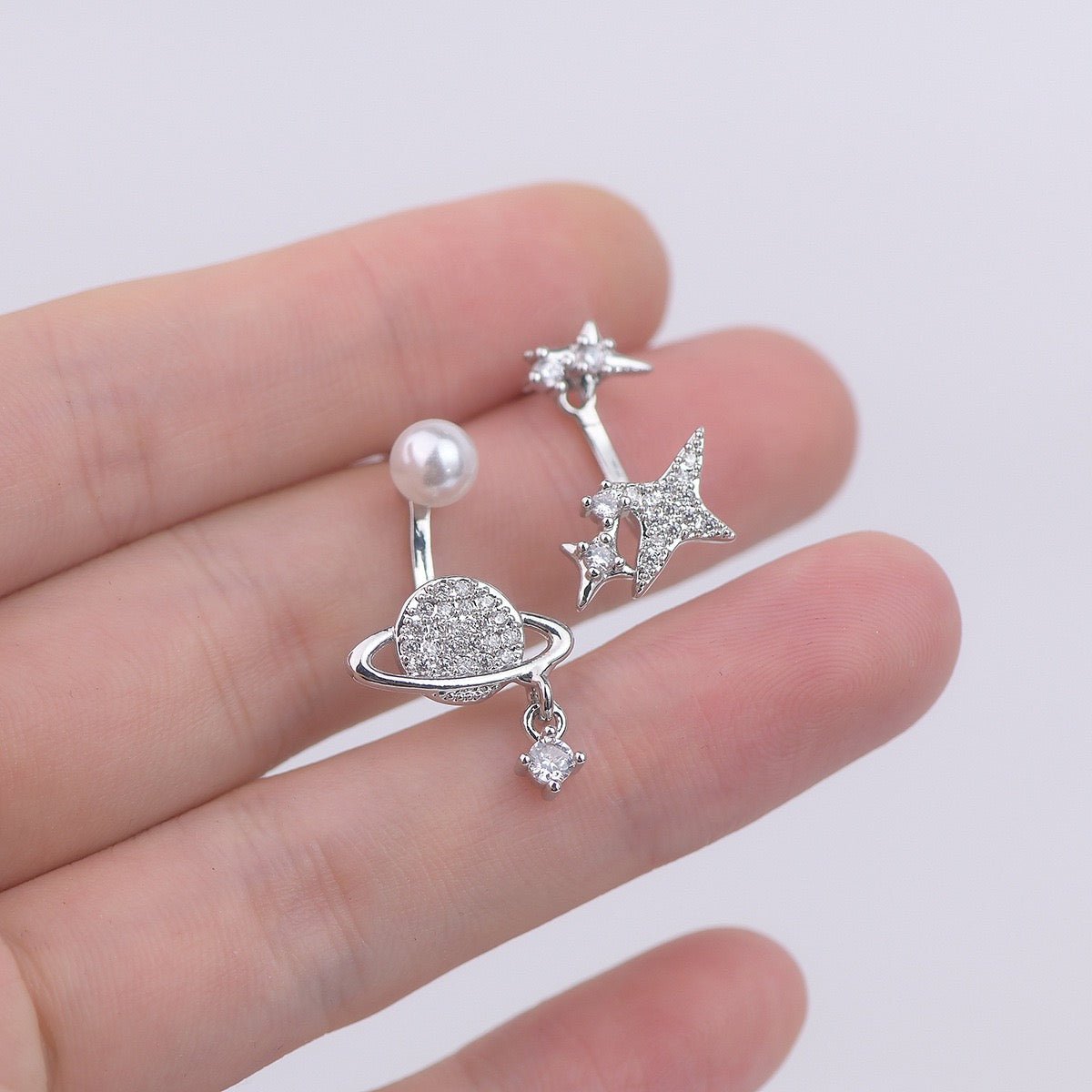SHINY SATURN EARRINGS - STAY FANCY
