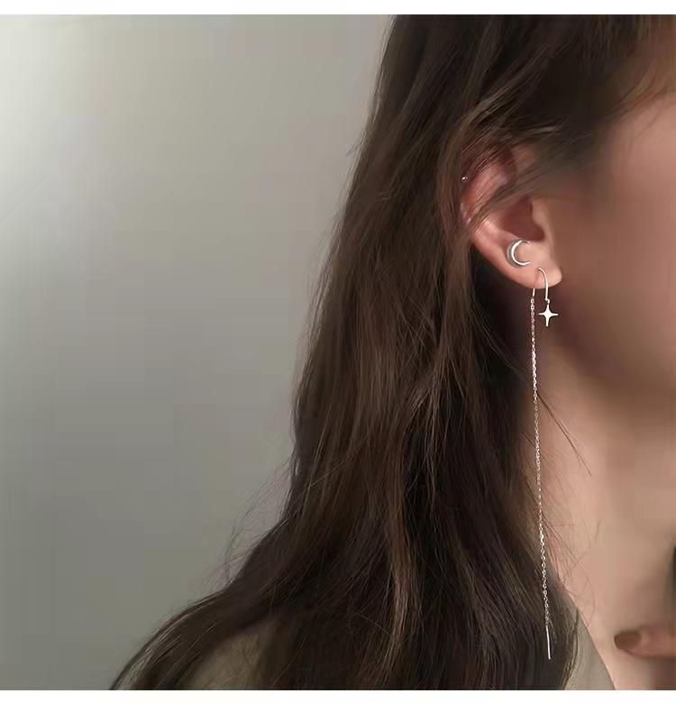 SHOOTING STAR THREADER EARRINGS (S925 SILVER) - STAY FANCY