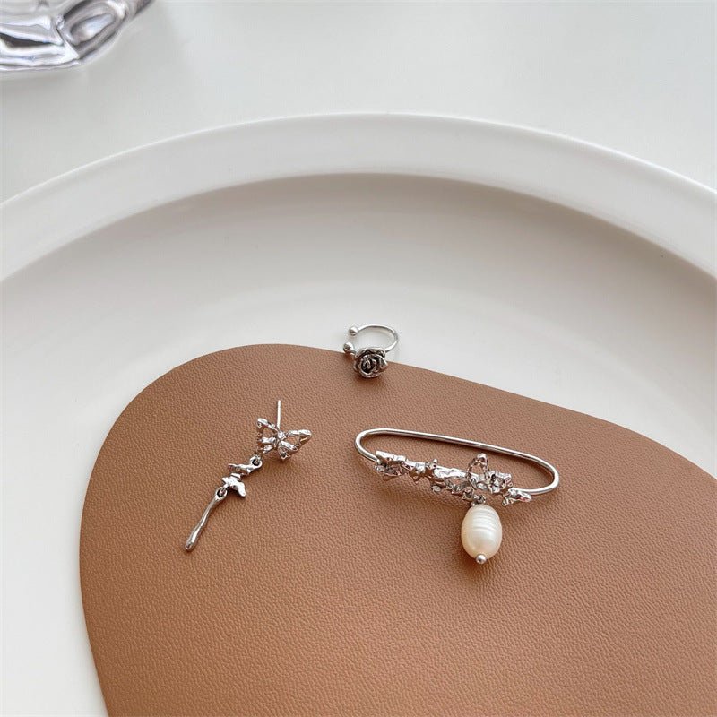SILVER BUTTERFLY EAR CUFF SET - STAY FANCY