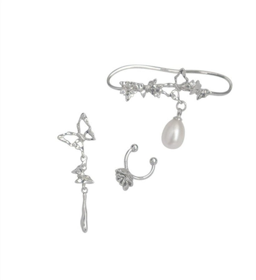 SILVER BUTTERFLY EAR CUFF SET - STAY FANCY
