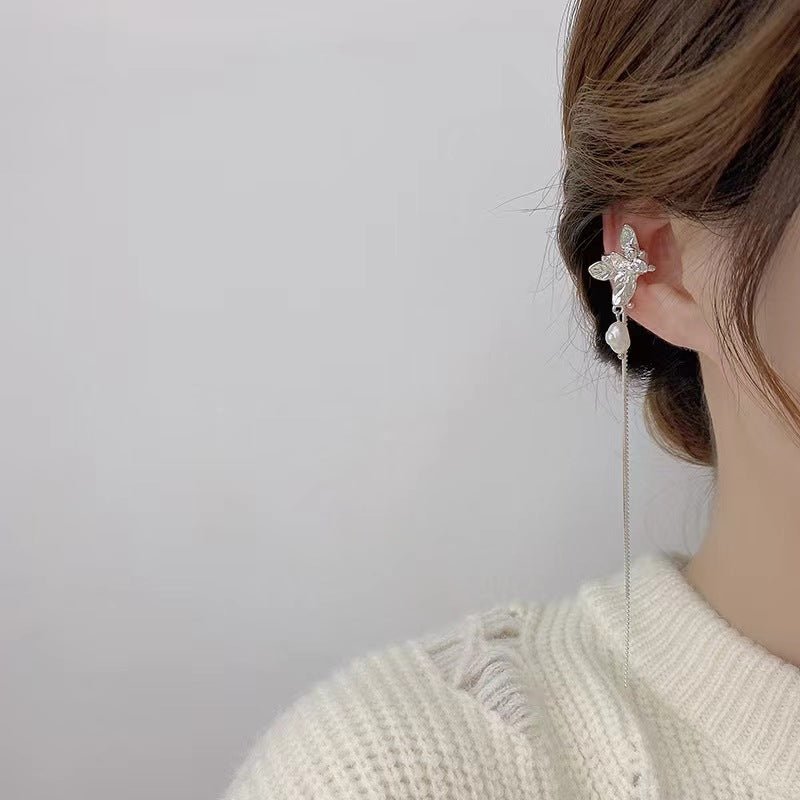 SILVER FLOWER EAR CUFF - STAY FANCY