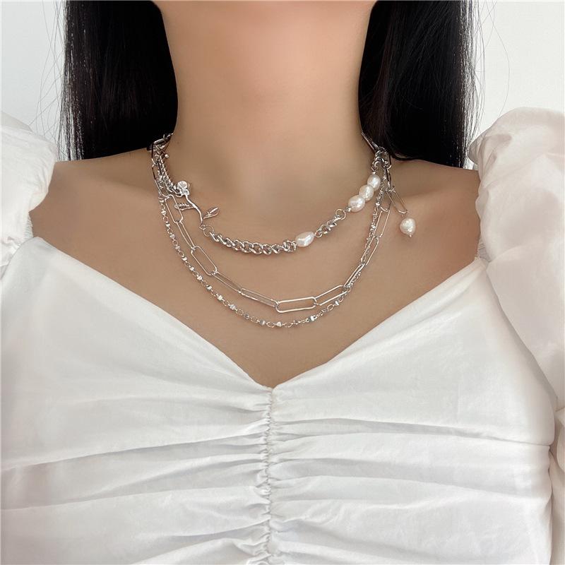 SILVER ROSE NECKLACE - STAY FANCY
