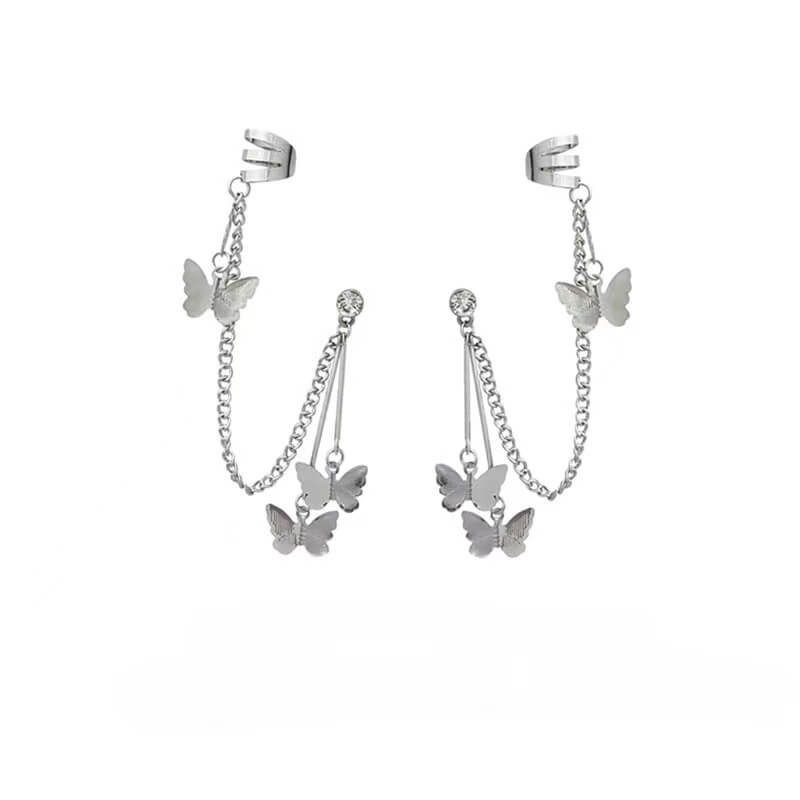 STAINLESS BUTTERFLY EAR CUFF - STAY FANCY