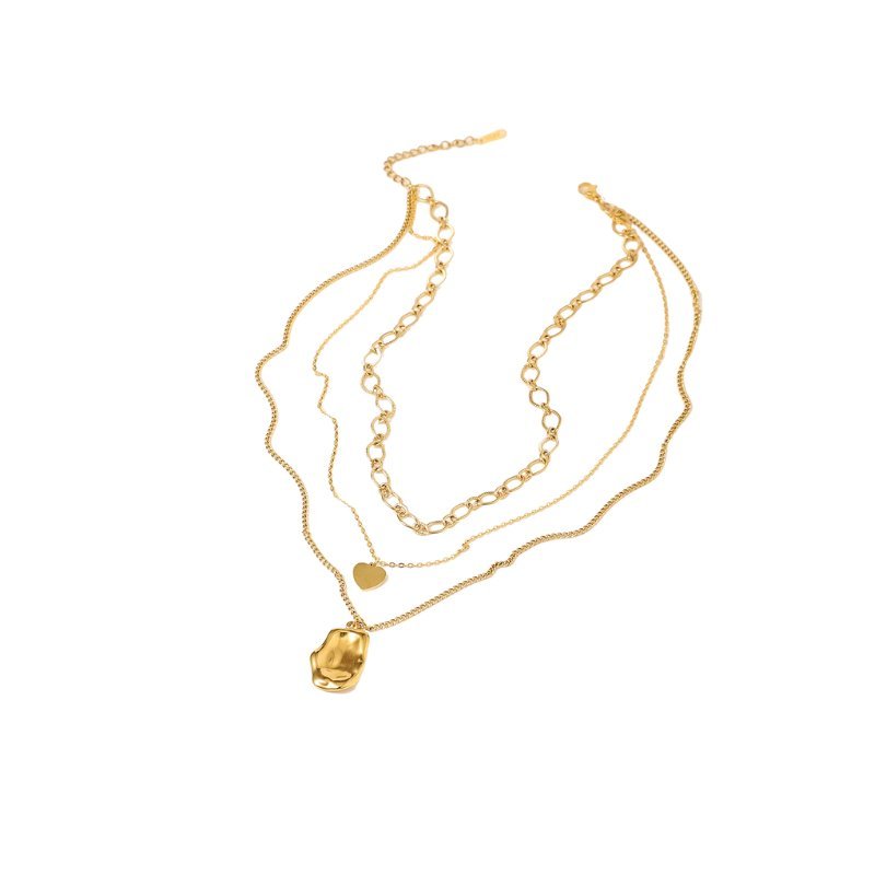 STAINLESS GOLD LAYERED NECKLACE - STAY FANCY