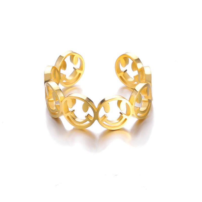 STAINLESS HAPPY FACE RING - STAY FANCY