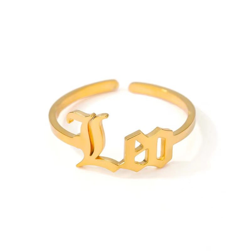 STAINLESS ZODIAC SIGN RING - STAY FANCY