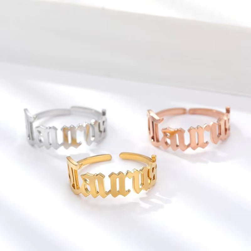 STAINLESS ZODIAC SIGN RING - STAY FANCY