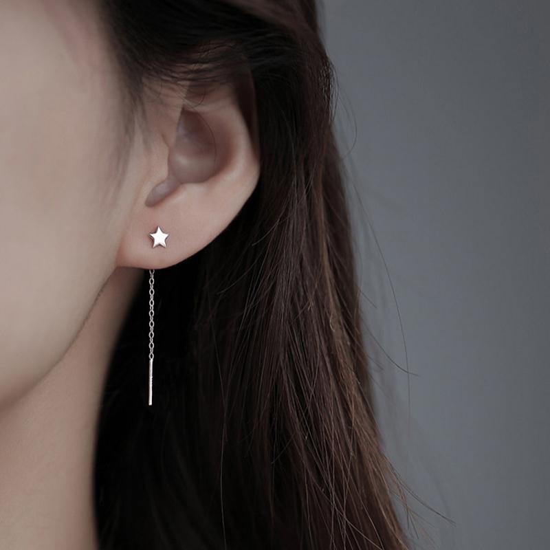 STAR THREADER EARRINGS (S999 SILVER) - STAY FANCY