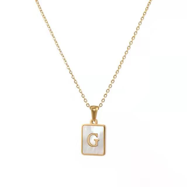 WHITE SHELL INITIAL NECKLACE - STAY FANCY