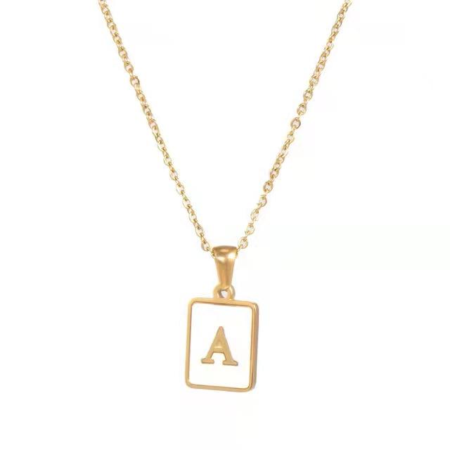 WHITE SHELL INITIAL NECKLACE - STAY FANCY